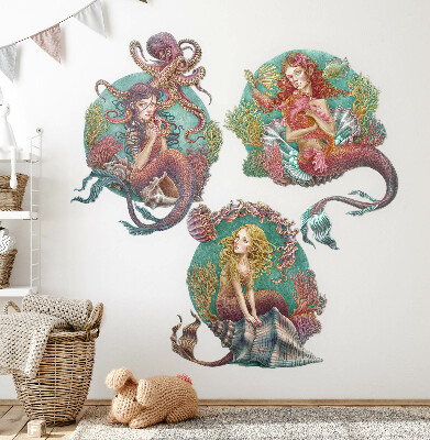 Muur stickers 100x132 Het onderwaterrijk van de kleine zeemeerminnen