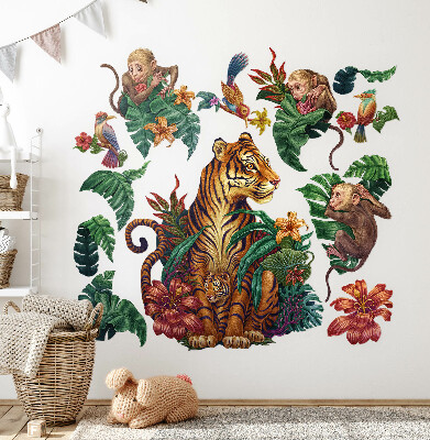 Muur stickers 100x132 Jungle Safari met tekenfilmdieren
