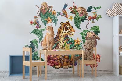 Muur stickers 100x132 Jungle Safari met tekenfilmdieren