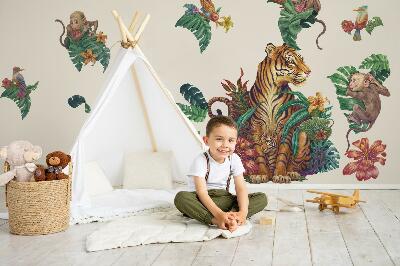 Muur stickers 100x132 Jungle Safari met tekenfilmdieren
