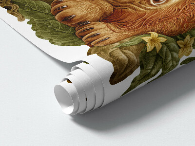 Muur stickers 100x153 Safari exotische dieren in de pastelkleurige jungle