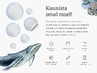 Muur stickers 100x122 Een onderwatersprookje met zeedieren