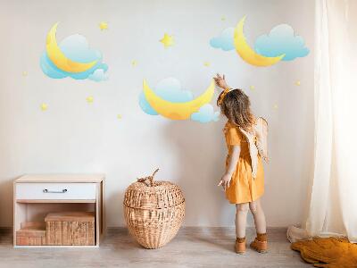 Muur stickers 100x160 Nachtelijke hemel met subtiele maan en sterren