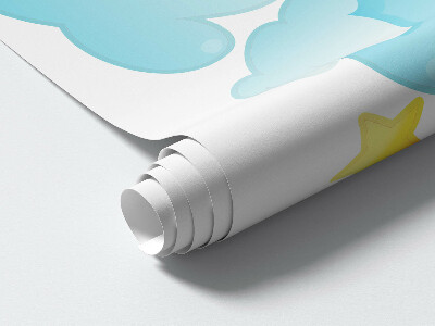 Muur stickers 100x160 Nachtelijke hemel met subtiele maan en sterren