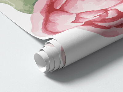 Muur stickers 100x128 Bloemenwaterverf met pioenrozen in pasteltinten