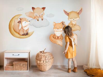 Muur stickers 100x160 Schattige aquareldieren in hemelse stijl