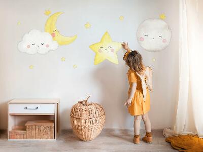 Muur stickers 100x182 Nachtwolken met sterren in pasteltinten