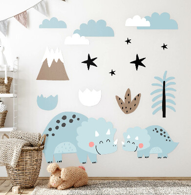 Muur stickers 100x169 Dinosaurussen in pastelkleurige vegetatie