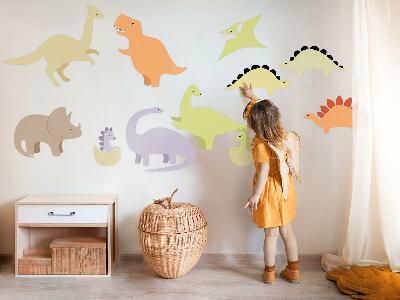 Muur stickers 100x141 Schattige pastelkleurige dinosaurussen
