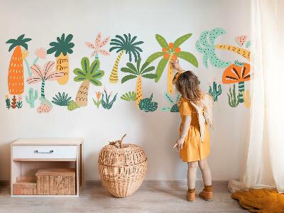 Muur stickers 100x140 Tropische bomen in pasteltinten