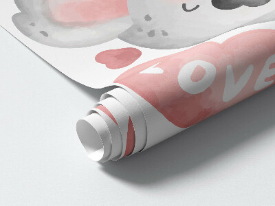 Muur stickers 100x141 Pastelkleurige schattige koala's in aquarelstijl