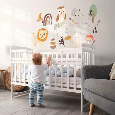 Muur stickers 100x182 Een charmant boho-dierenpatroon