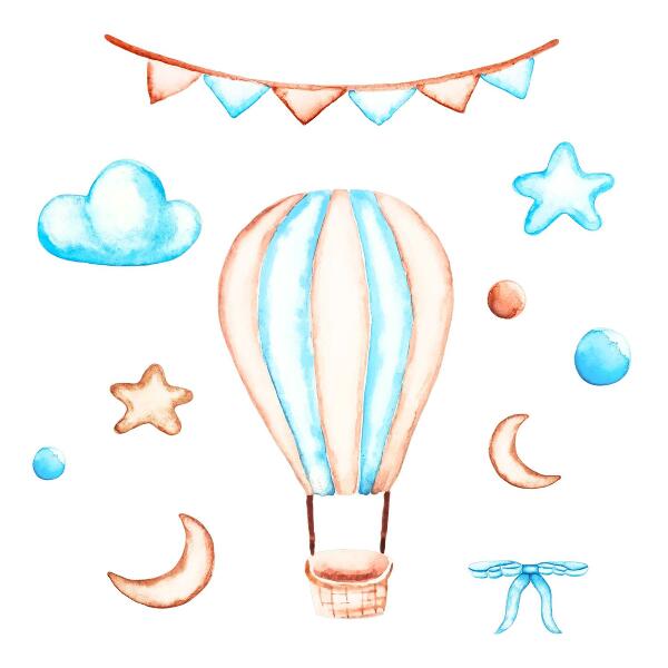 Muur stickers 100x149 Pastel boho-accenten in een aquarelversie