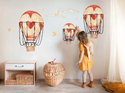Muur stickers 100x165 Boho ballonnen en sterren in aquarelstijl