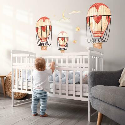 Muur stickers 100x165 Boho ballonnen en sterren in aquarelstijl