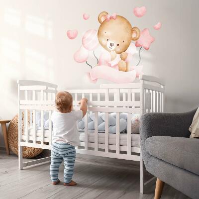 Muur stickers 100x149 Een schattige teddybeer in een delicate aquarelstijl