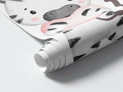 Muur stickers 100x148 Safari met wilde dieren en aquarelballonnen