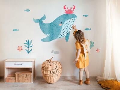 Muur stickers 100x121 Een onderwaterland van aquarelwezens