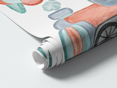 Muur stickers 100x157 Transportwaterverf in pasteltinten