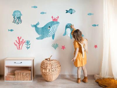 Muur stickers 100x182 Een zeeparadijs in aquarelstijl