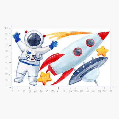 Muur stickers 100x170 Kosmische aquarellen in pasteltinten