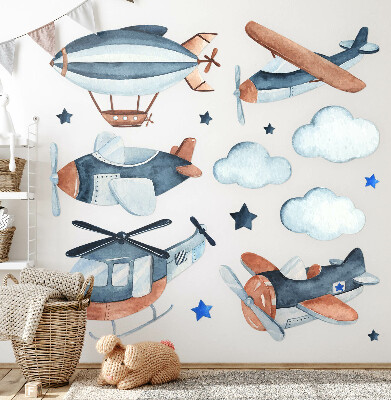 Muur stickers 100x142 Pastel luchttransport aquarel