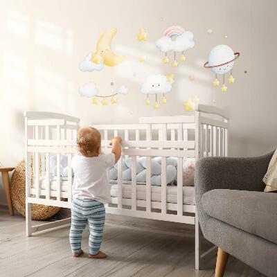 Muur stickers 100x135 Lucht en ruimte in boho-pastelkleuren