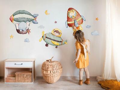 Muur stickers 100x151 Dierenvluchten in aquarelstijl