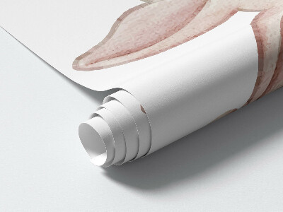 Muur stickers 100x86 Konijntje op de wolken en pastelwaterverf