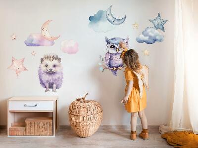 Muur stickers 100x132 Dieren in de pastelmagie van de nachtelijke hemel