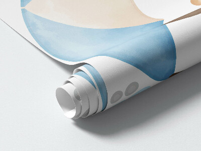 Muur stickers 100x157 Schattige teddyberen in een pastelkleurige aquarellucht