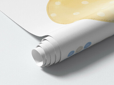 Muur stickers 100x156 Konijntjes met ballonnen in een pastelkleurige regenboog