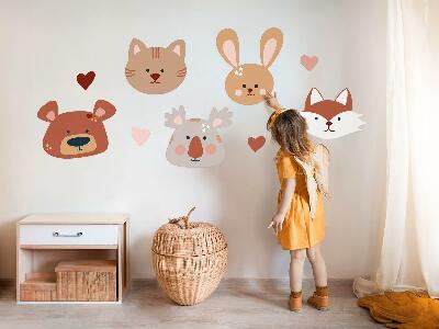 Muur stickers 100x162 Bosdieren in boho pastelharten