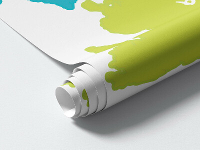 Muur stickers 100x145 Pastelkleurige kaart van continenten, grafische illustratie