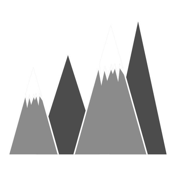 Muur stickers 100x159 Winterse bergtoppen in een illustratief beeld