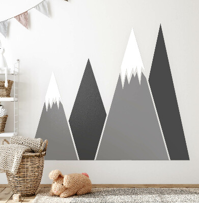 Muur stickers 100x159 Winterse bergtoppen in een illustratief beeld