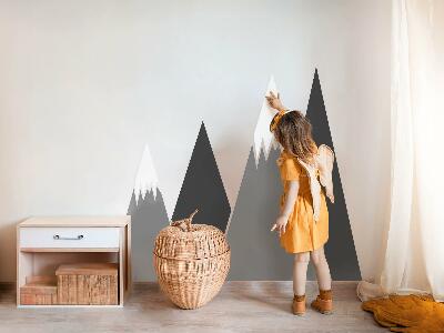 Muur stickers 100x159 Winterse bergtoppen in een illustratief beeld