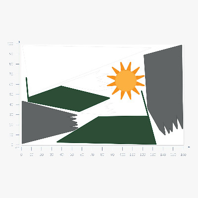 Muur stickers 100x161 Illustratie van met sneeuw bedekte bergtoppen