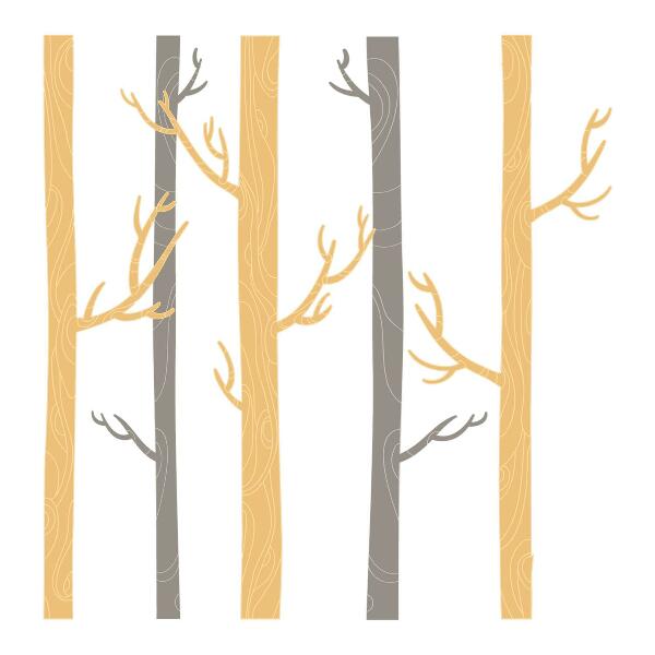 Muur stickers 100x169 Pastelkleurig bos met decoratieve bomen