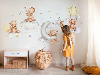 Muur stickers 100x177 Teddyberen in een pastelkleurige lucht aquarel