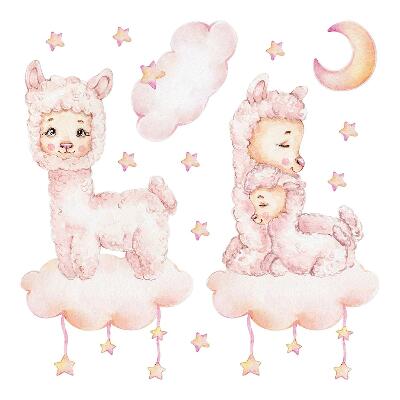 Muur stickers 100x180 Pastelschaapjes op wolken en sterren