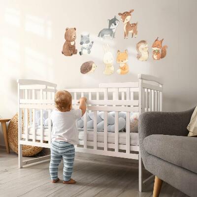 Muur stickers 100x174 Pastelkleurige boswezens in aquarelstijl