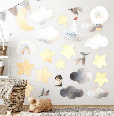 Muur stickers 100x118 Pastel aquarel hemelse natuurmotieven