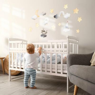 Muur stickers 100x118 Pastel aquarel hemelse natuurmotieven