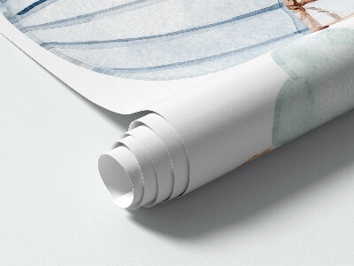 Muur stickers 100x146 Pastelballonnen met aquarelhangers