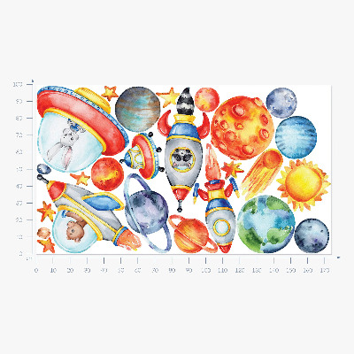 Muur stickers 100x175 Kleurrijke dieren in een aquarelruimte