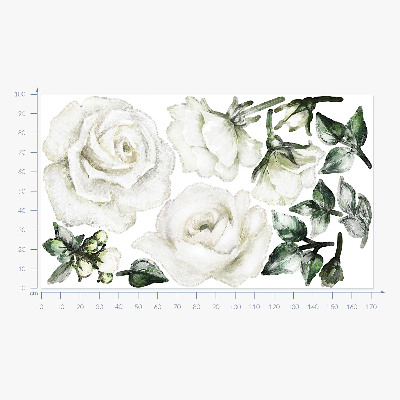 Muur stickers 100x172 Bloemmotieven in pastelkleurige aquarellen