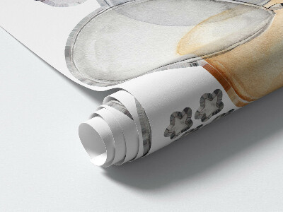 Muur stickers 100x133 Teddyberen in pastelkleurige ballonnen en wolken