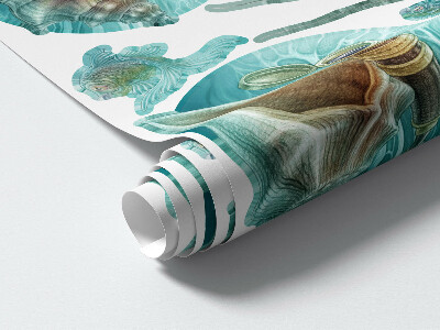 Muur stickers 100x105 Onderwaterland van krabben in pastelstijl