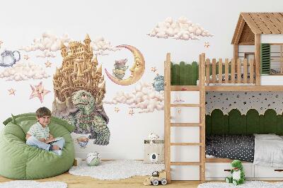 Muur stickers 100x128 Dieren in een pasteltekeningesthetiek